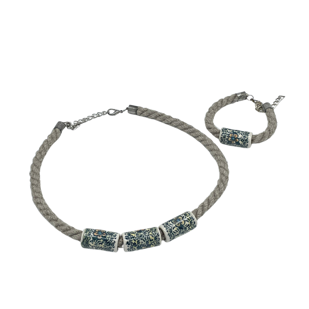 Ceramic Necklace and Bracelet Set