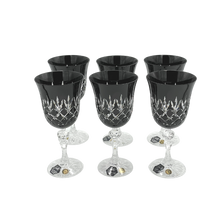 Load image into Gallery viewer, 6 Crystal Wine Glasses (Black) - Coloré Collection
