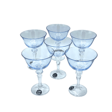 Load image into Gallery viewer, 6 Crystal Ice Cream Goblets (Blue) - &quot;Veranda&quot; Collection Ice Cream Goblets Julia Crystal Factory 

