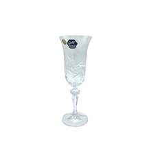 Load image into Gallery viewer, 6 Crystal Champagne Flutes - &quot;Moulin&quot; Collection Champagne glasses Julia Crystal Factory 
