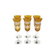 Load image into Gallery viewer, 6 Crystal Champagne Glasses - Colour Collection - by Julia Crystal Factory
