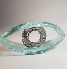 Load image into Gallery viewer, Handmade Glass Eye Sculpture with Metal - 3 Different Sizes - By Andrzej Rafalski
