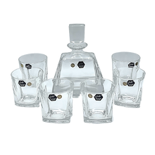 Load image into Gallery viewer, Crystal Low Carafe with 6 Whisky Glasses

