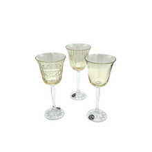 Load image into Gallery viewer, 3 Crystal Wine Glasses - Veranda Collection - by Julia Crystal Factory
