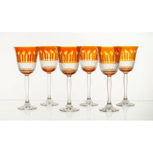 Load image into Gallery viewer, 6 Crystal Wine Glasses (Amber) - Coloré Collection
