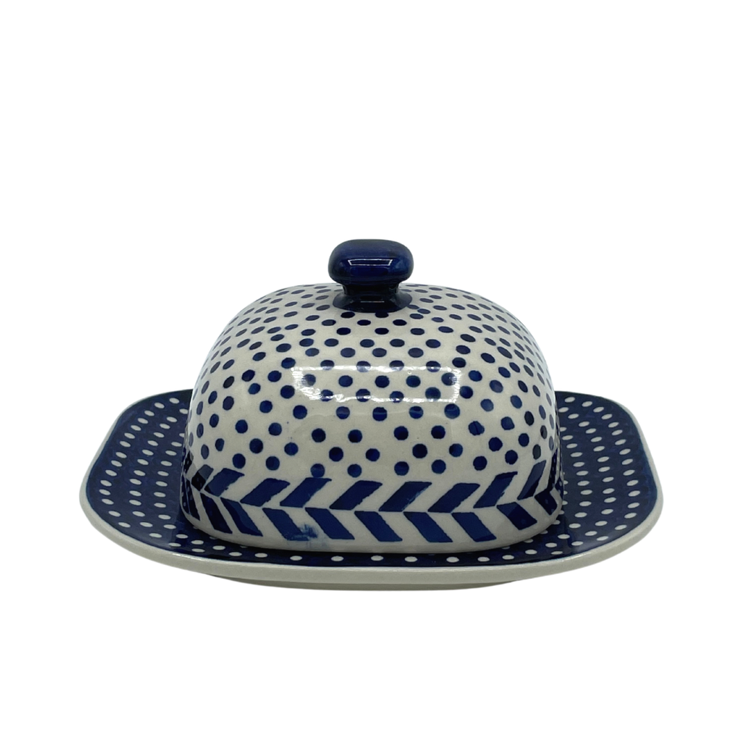 Ceramic Buttercup with Lid - Blue or Black - Modern Collection by Manufaktura Factory Bolesławiec