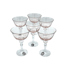 Load image into Gallery viewer, 6 Crystal Ice Cream Goblets - &quot;Veranda&quot; Collection - by Julia Crystal Factory
