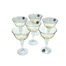 Load image into Gallery viewer, 6 Crystal Ice Cream Goblets - &quot;Veranda&quot; Collection - by Julia Crystal Factory
