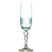 Lade das Bild in den Galerie-Viewer, 6 Crystal Champagne Flutes (Light Blue) - Coloré Collection
