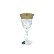 Charger l&#39;image dans la galerie, 6 Crystal Wine Glasses (with Golden Rim)
