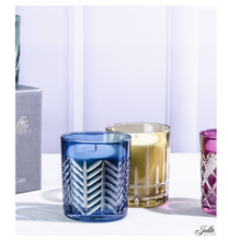 Load image into Gallery viewer, Candle in Crystal Candle Holder - by Julia Crystal Factory - Yellow/Pink/Blue
