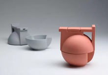Load image into Gallery viewer, Porcelain BAU Teapot with Cup - by Modus Design - Grey/Pink/Brick-Red/Blue/Graphite Colour
