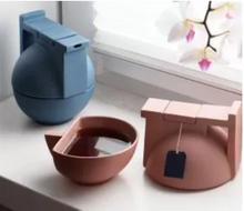 Load image into Gallery viewer, Porcelain BAU Teapot with Cup - by Modus Design - Grey/Pink/Brick-Red/Blue/Graphite Colour

