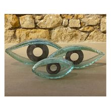 Charger l&#39;image dans la galerie, Handmade Glass Eye Sculpture with Metal - 3 Different Sizes - By Andrzej Rafalski
