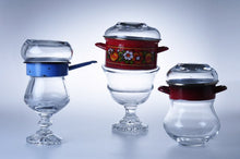 Charger l&#39;image dans la galerie, Crystal Glass and Enamelled Steel Vase
