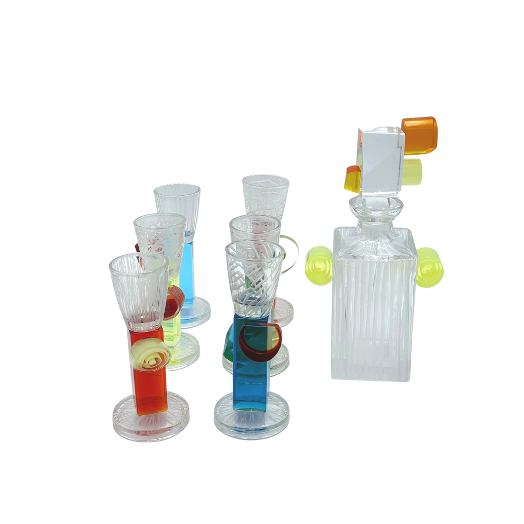 Crystal Carafe and 6 Glasses