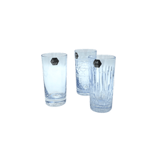 Load image into Gallery viewer, 3 Crystal Long Drink Glasses - Veranda Collection - by Julia Crystal Factory
